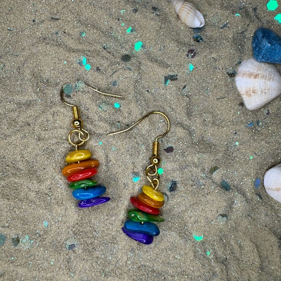 Colorful Crystal Pride Earrings - Picture 3 of 4